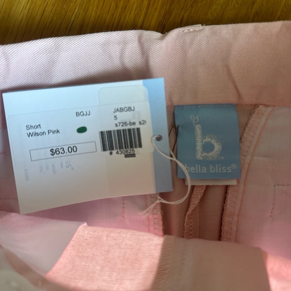 NWT Bella Bliss Pink Twill Wilson Shorts Boy's Size 5 Summer Spring Easter - Picture 3 of 8